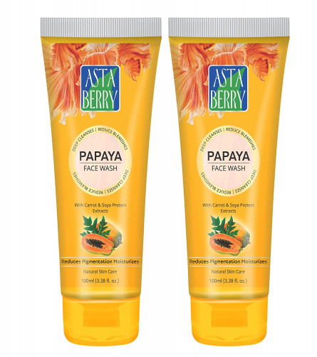 ASTABERRY Papaya Face Wash 100 ml (Pack of 4) Free Shipping World