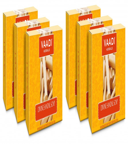 Vaadi Herbals Divine Sandal Soap with Saffron and Turmeric, 75 gm (pack of 6) Free Shipping UK