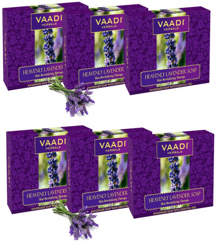 Vaadi Herbals Heavenly Lavender Soap 75 gm (pack of 6) Free Shipping World