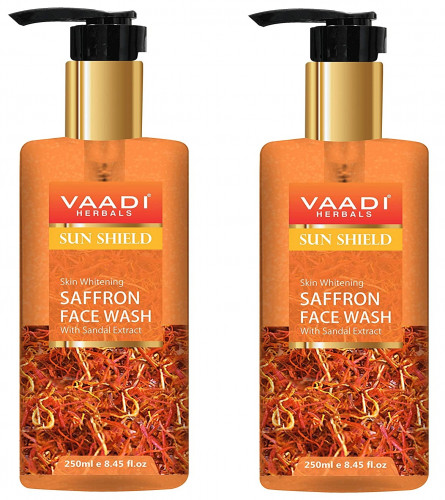 Vaadi Herbals Skin Whitening Saffron Face Wash With Sandal Extract, 250 ml (Pack of 2) Free Shipping world