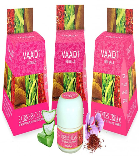 Vaadi Herbals Fairness Cream, Saffron Aloe Vera And Turmeric Extracts 30gm (Pack Of 3) Online - Free Shipping Norway
