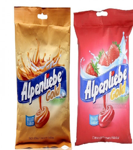 Alpenliebe Gold Rich Milky Caramel and Cream Strawberry Flavour