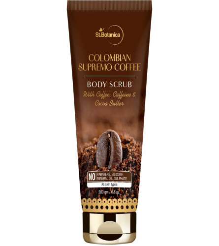 St.Botanica Colombian Supremo Coffee Body Scrub With Caffeine & Cocoa Butter, 200 gm (Free Shipping worldwide)