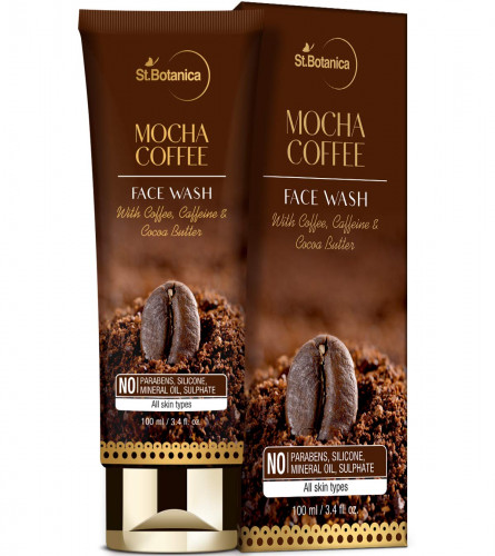 St.Botanica Mocha Coffee Face Wash With Caffeine & Cocoa Butter 100 ml (Pack of 2) Free Shipping worldwide