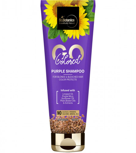 St.Botanica GO Colored Purple Hair Shampoo With Linseed, Purple Mica & Sunflower Oil 200 ml (Pack of 2) Free Shipping worldwide