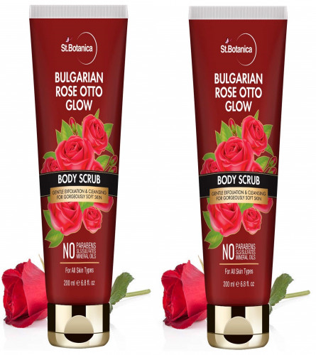 St.Botanica Bulgarian Rose Otto Glow Body Scrub, 200 ml (Pack of 2) Free Shipping world