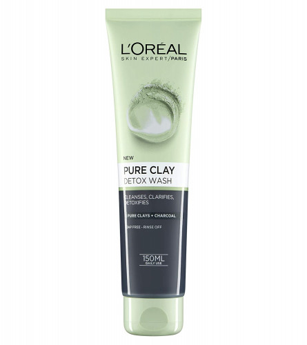 L'Oreal Paris Clay Black Face Wash 150 ml ( Free Shipping World)
