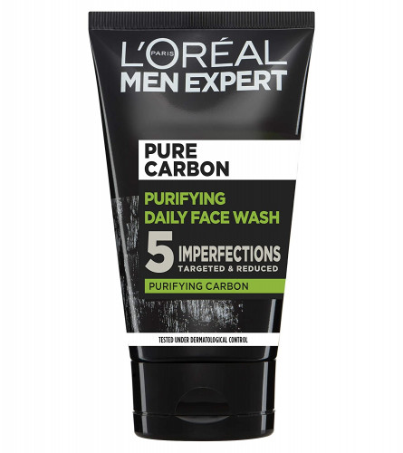 L'Oreal Paris Men's Expert Pure Carbon Charcoal Purifying Daily Face Wash for Men 100 ml ( Free Shipping World)