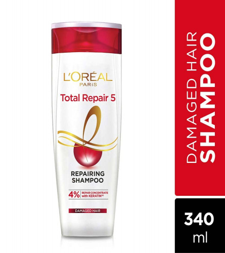 L'Oreal Paris Total Repair 5 Shampoo, For Damaged and Weak Hair  340 ml