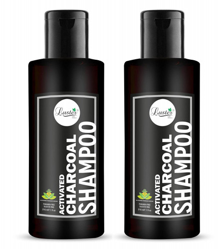 Luster Activated Charcoal Shampoo For Dry and Frizzy Hair 210 ml (Pack of 2)