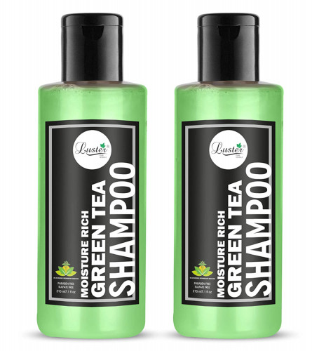 Luster Green Tea Shampoo For Hair Growth & Repair 210 ml (Pack of 2)