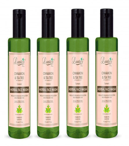 Luster Cinnamon & Tea Tree Herbal Face Wash 110 ml (Pack of 4)