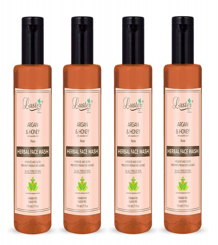 Luster Argan & Honey Herbal Face Wash 110 ml (Pack of 4)