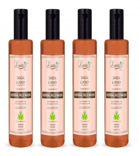 Luster Sandal & Honey Herbal Face Wash 110 ml (Pack of 4)
