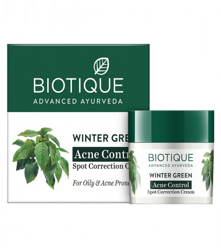 2 x Biotique Bio Winter Green Spot Correcting Anti Acne Cream, 15 g | free shipping