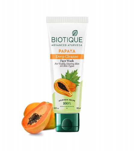 2 x Biotique Papaya Deep Cleanse Tan Removal Face Wash 100 ml | free shipping