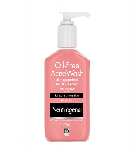 Neutrogena Oil Free Acne Wash Pink-Grapefruit Cleanser, Pink, 175 ml | free shipping