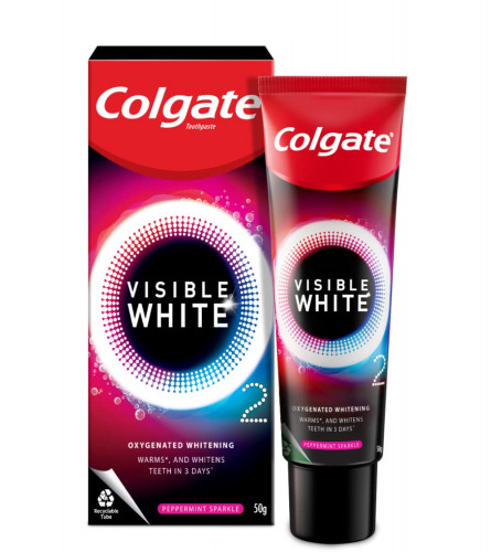 2 x Colgate Visible White O2, 50 gm | Teeth Whitening Toothpaste | free shipping