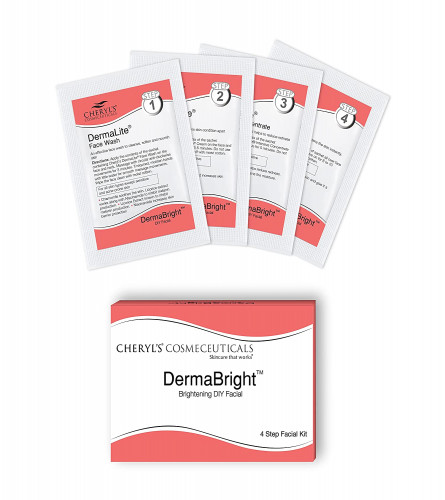 Cheryl's Cosmeceuticals DermaBright 1 Pack Skin Brightening 4-step Easy DIY Facial Kit for All Skin Types for Women and Men, 14 gm
