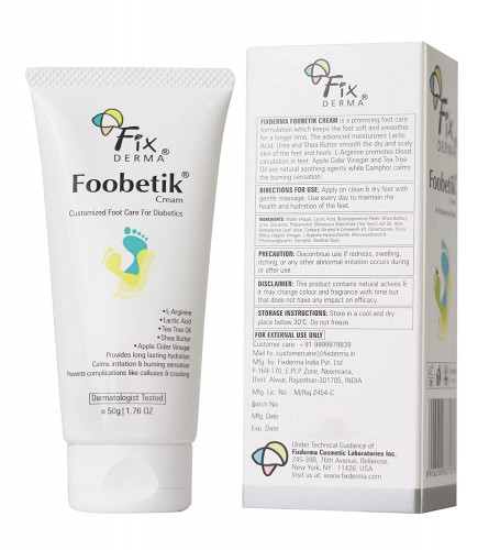 2 x Fixderma Foobetik Cream, Foot cream, Foot care for diabetic, For Dry & Cracked Feet, 50 g