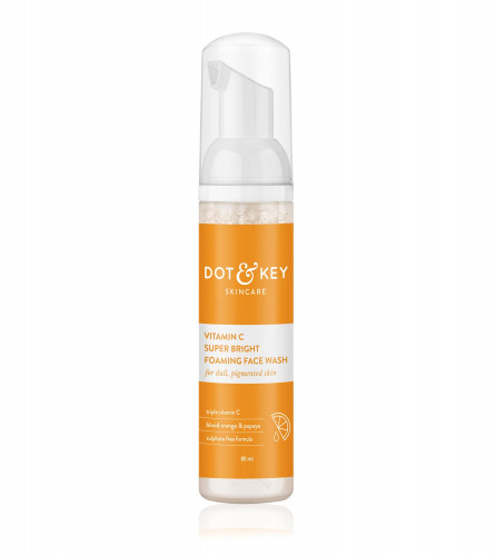 2 x Dot & Key Vitamin C Super Bright Foaming Face Wash For Glowing Skin, Oily & Dry Skin, Sulphate Free | 80 ml