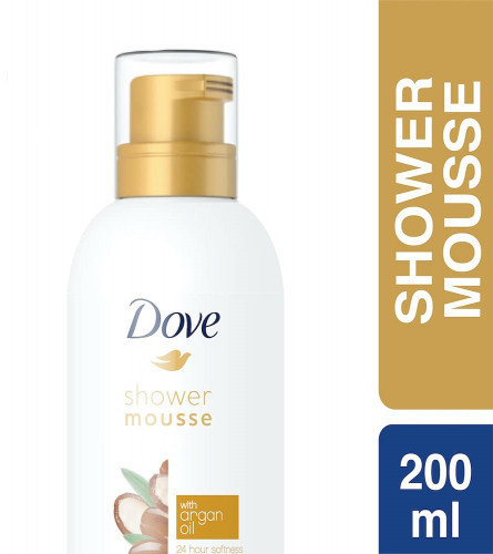 Dove Creamy Shower and Shaving Mousse with Argan Oil 200 ml (Pack of 2)