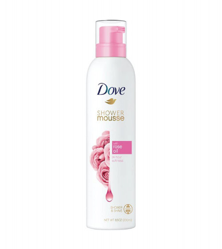 Dove Creamy Shower & Shaving Mousse, Gentle Cleanser Infused with Rose Oil  200 ml (Pack of 2) Free Shipping World