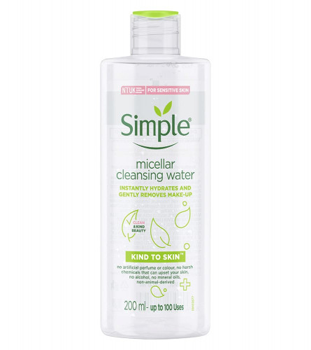 2 x Simple Kind to Skin Micellar Cleansing Water| Makeup Remover For all Skin Types| 200 ml | free shipping