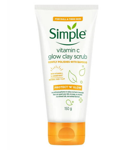 Simple Protect N Glow Vitamin C Glow Clay Scrub| 150 ml (pack of 2)