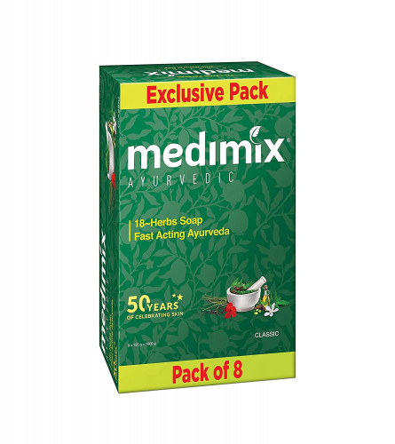 Medimix Ayurvedic Classic 18 Herbs Soap, 125 g (Pack of 8) free shipping