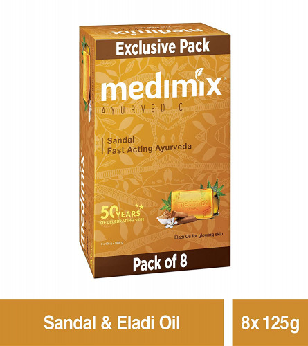 Medimix Ayurvedic Sandal Soap, 125 g (Pack of 8) free shipping