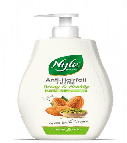 Nyle Naturals Strong & Healthy Anti Hairfall 2 In1 Shampoo With Active Conditioner, With Almonds And Green Gram Sprouts, 800 ml