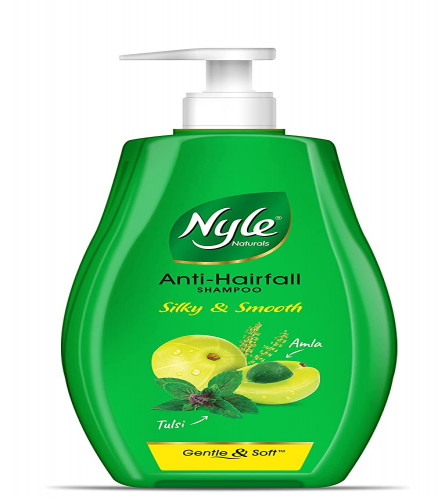 Nyle Naturals Silky and Smooth Anti Hairfall Shampoo, With Tulsi And Amla, 400 ml | free shipping