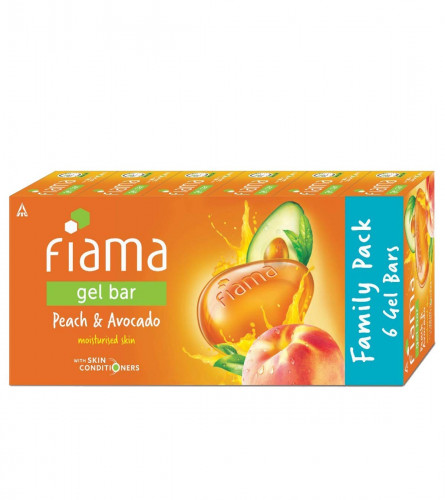 Fiama Gel Bar Peach And Avocado Soap 125 gm (Pack of 6)
