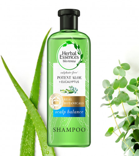Herbal Essences Aloe Vera Shampoo for Soft Hair & Refreshed Scalp with Pure Aloe Vera & Eucalyptus, Sulphate & Paraben Free Shampoo, 400 ML