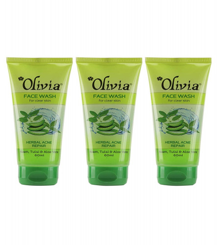 Olivia Herbal Acne Repair Face Wash 60 ml (Pack of 6)