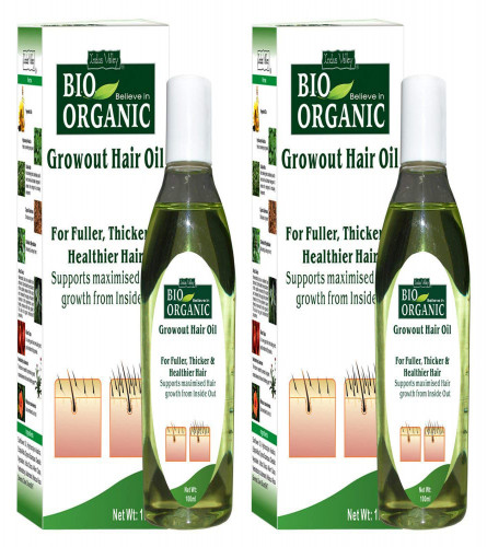 INDUS VALLEY Bio Organic Grow out Hair Oil  100 ml (Pack of 2)