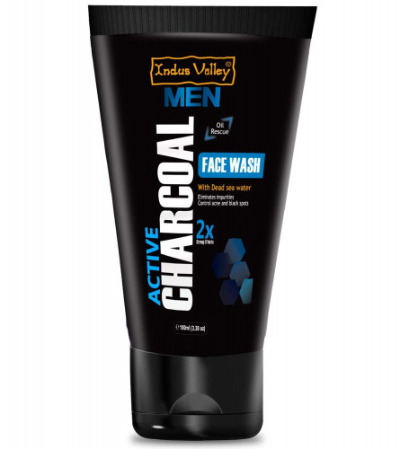 INDUS VALLEY Men Natural Active Charcoal Oil Control Face Wash 100 ml (Pack of 2)