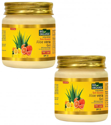 INDUS VALLEY Bio Organic Sun Guard Aloe Vera Gel 175 ml (Pack of 2)