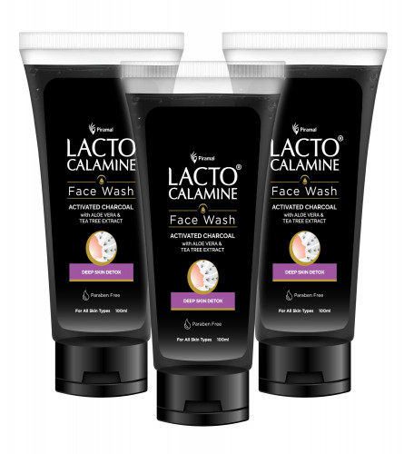 Lacto Calamine Charcoal Activates Face Wash 100 ml (Pack of 3)