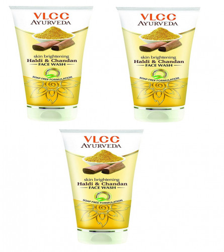 VLCC Ayurveda Skin Brightening Haldi And CHandan Face wash 100 ml (Pack of 3)
