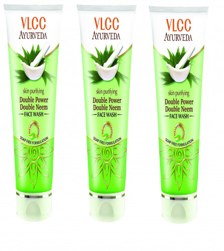 VLCC Ayurveda Skin Purifying Double Power Double Neem Face Wash 100 ml (Pack of 3)