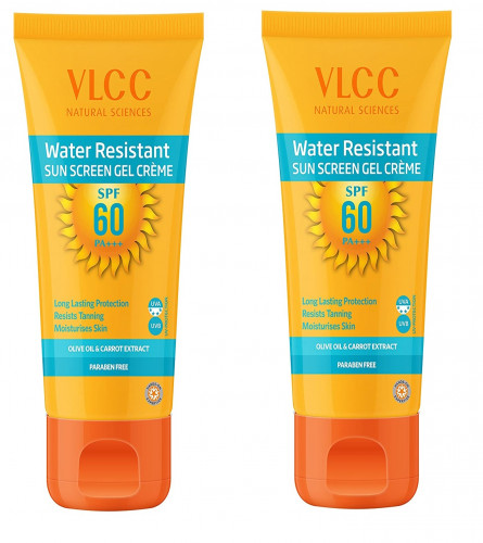 VLCC Water Resistant Sunscreen Gel Crème SPF 60 PA+++ 100 gm (Pack of 2)