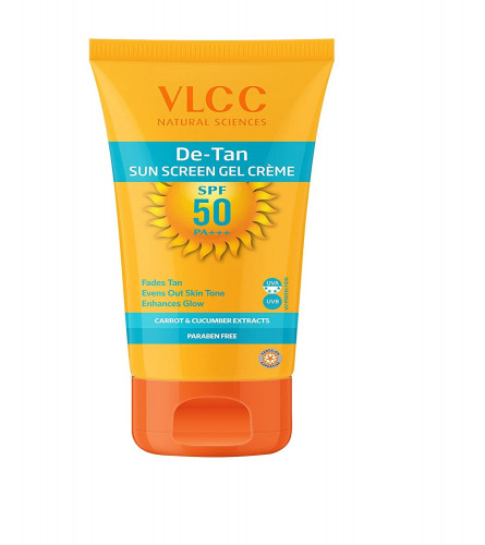 VLCC De Tan Sunscreen Gel Crème SPF 50 PA+++ 100 gm (Pack of 2)