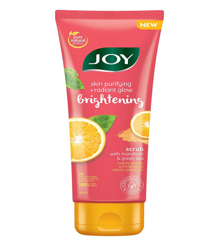2 x Joy Skin Purifying + Radiant Glow Brightening Scrub | With Mandarin & Green Tea | No Harsh Chemicals, No Parabens, Gentle Exfoliating Face Scrub| 200 ml