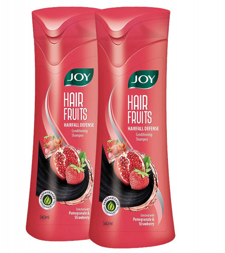 Joy Hair Fruits Hairfall Defense Conditioning Shampoo Enriched with Pomegranate & Strawberry ( 2 X 340 ml ) free shipping