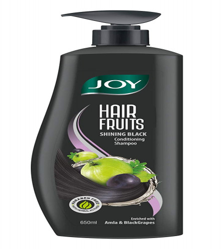 Joy Hair Fruits Shining Black Conditioning Shampoo Enriched with Amla & Black Grapes, 650 ml | free shipping