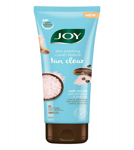 Joy Skin Polishing + Even Texture Tan Clear Salt Scrub, 200 ml (pack 2) free shipping
