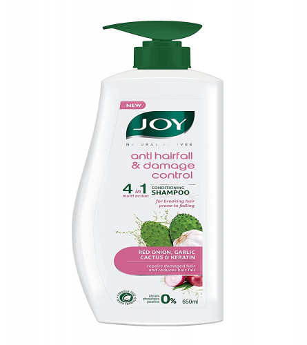 Joy Natural Actives Anti Hairfall & Damage Control 4-in-1 Multi Action Conditioning Shampoo, 650 ml | free shipping