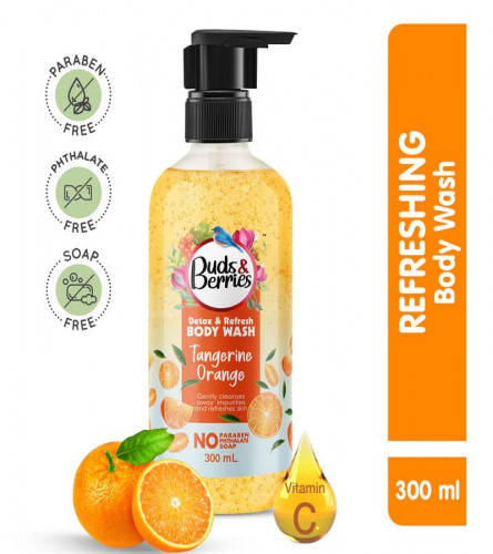 Buds & Berries Detox & Refresh Tangerine Orange Vitamin C Body Wash 300 ml (Free Shipping World)